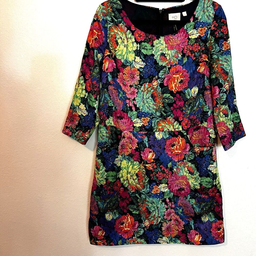 Anthropologie HD in Paris Dress Women's Size S Multicolor Floral Print Pockets